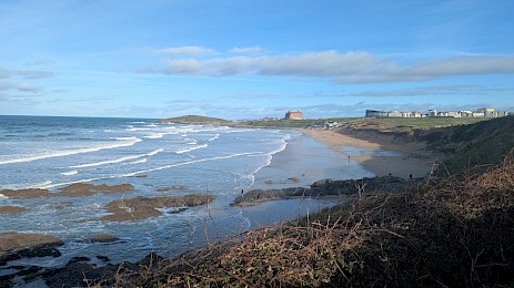 The view from just above the steps down to Fistral Beach at South Fistral.